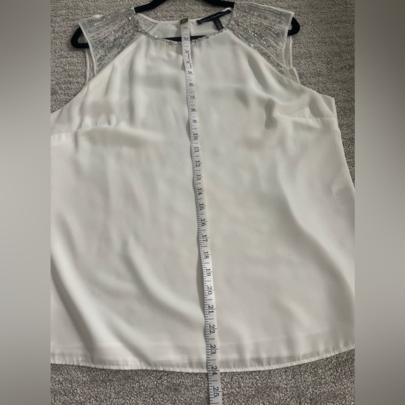 White House Black Market beaded cap sleeve blouse - Picture 6 of 9
